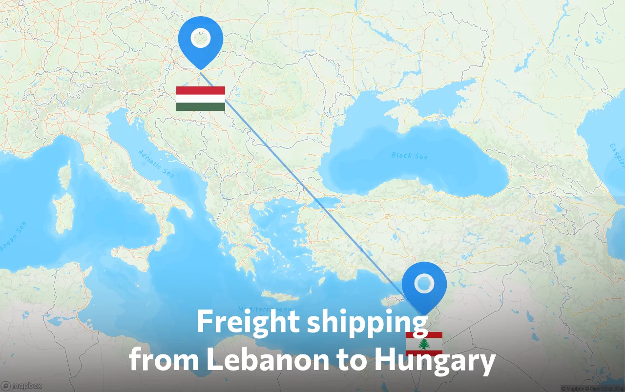 Shipping route from Lebanon to Hungary