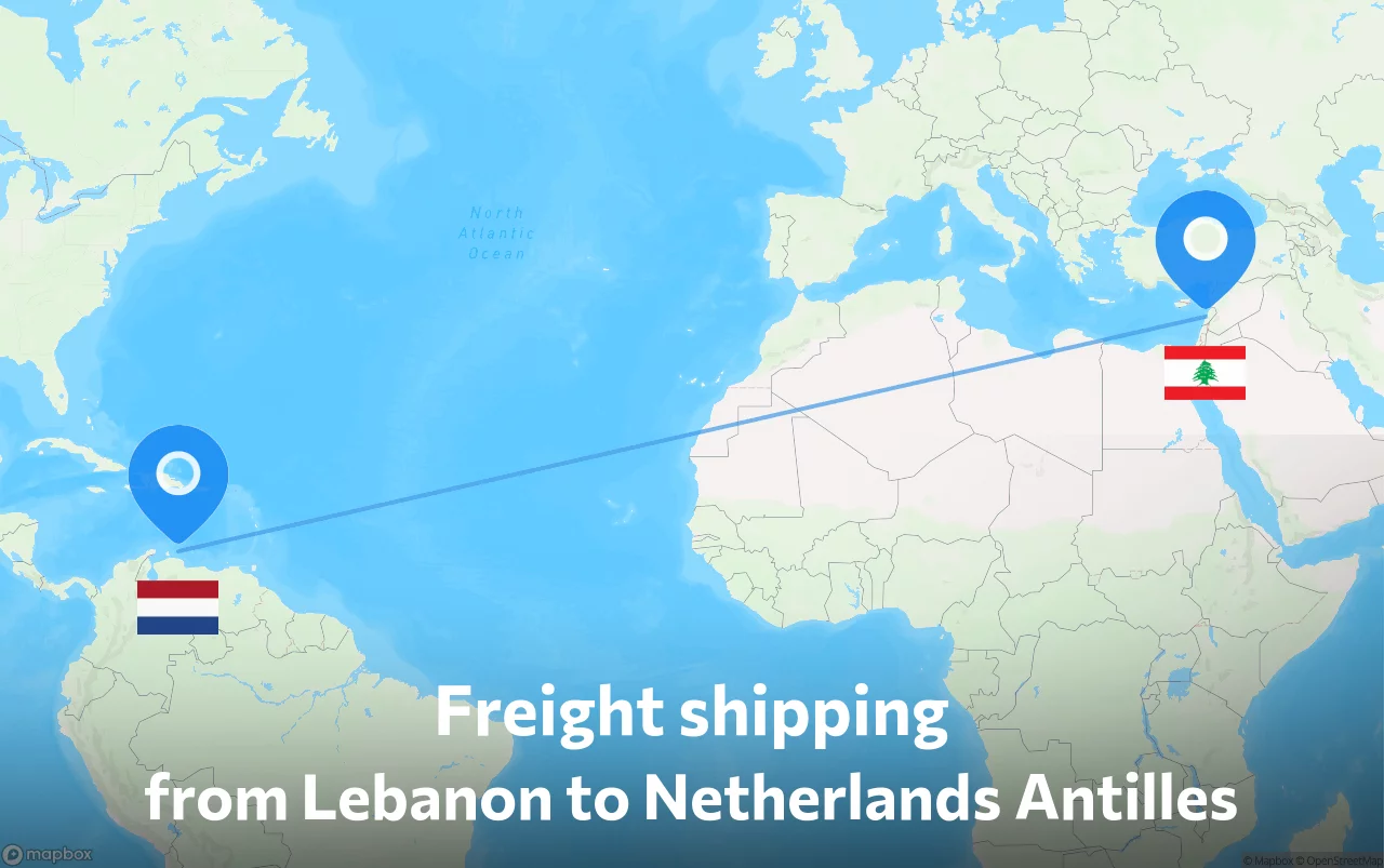 Shipping route from Lebanon to Netherlands Antilles