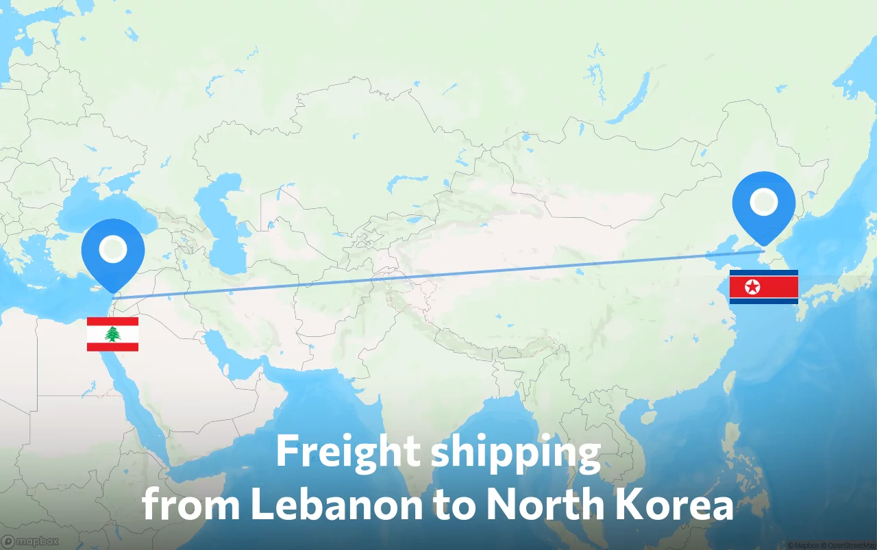 Shipping route from Lebanon to North Korea