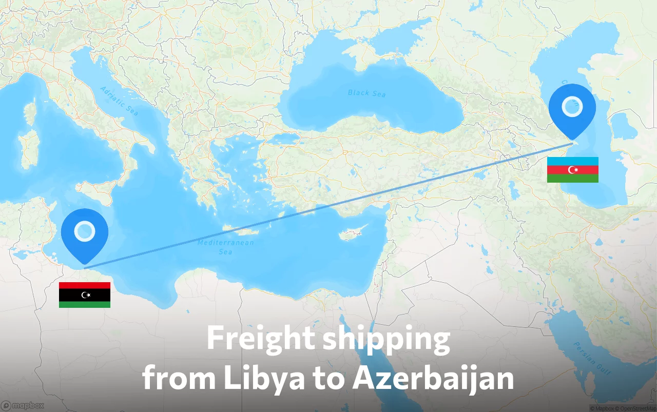 Shipping route from Libya to Azerbaijan