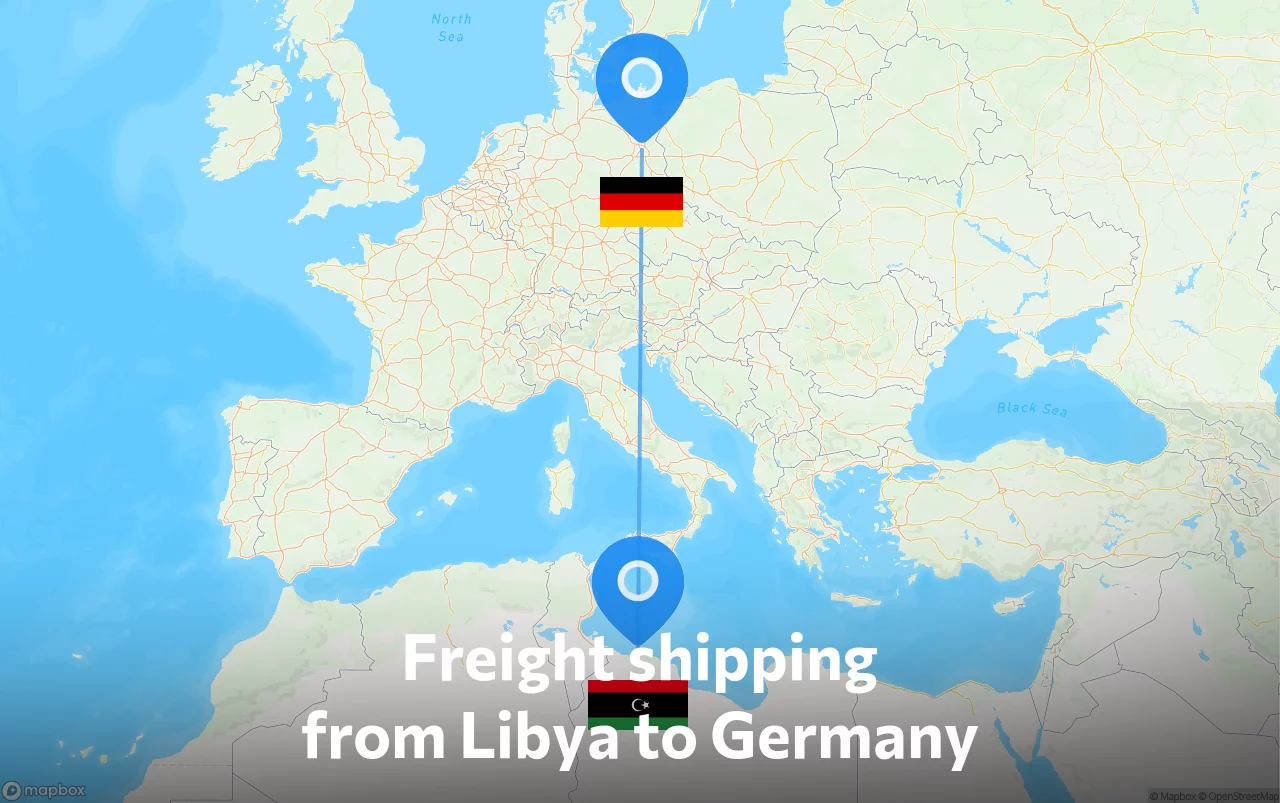 Shipping route from Libya to Germany