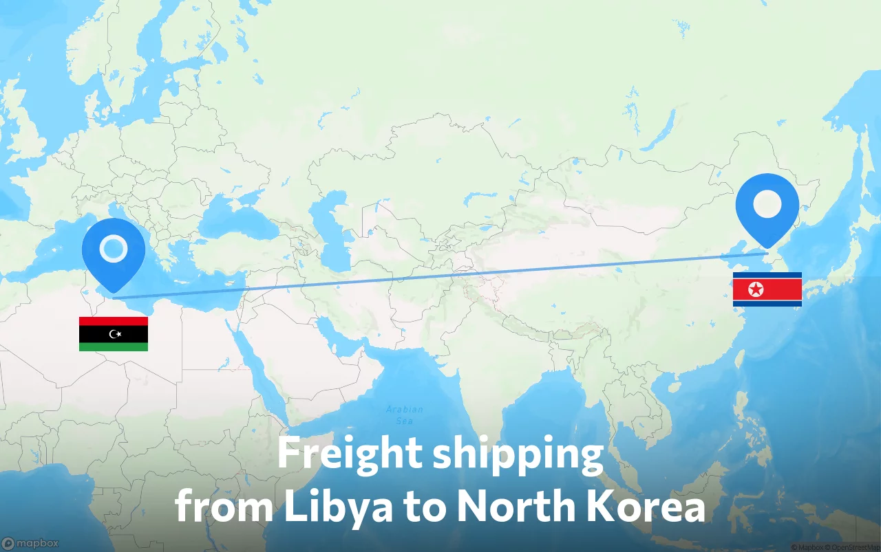 Shipping route from Libya to North Korea