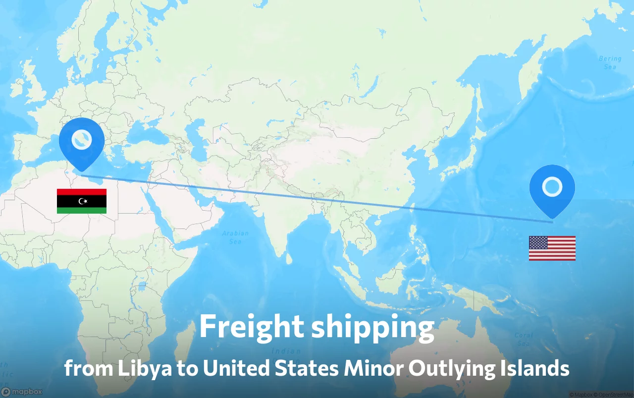 Shipping route from Libya to United States Minor Outlying Islands