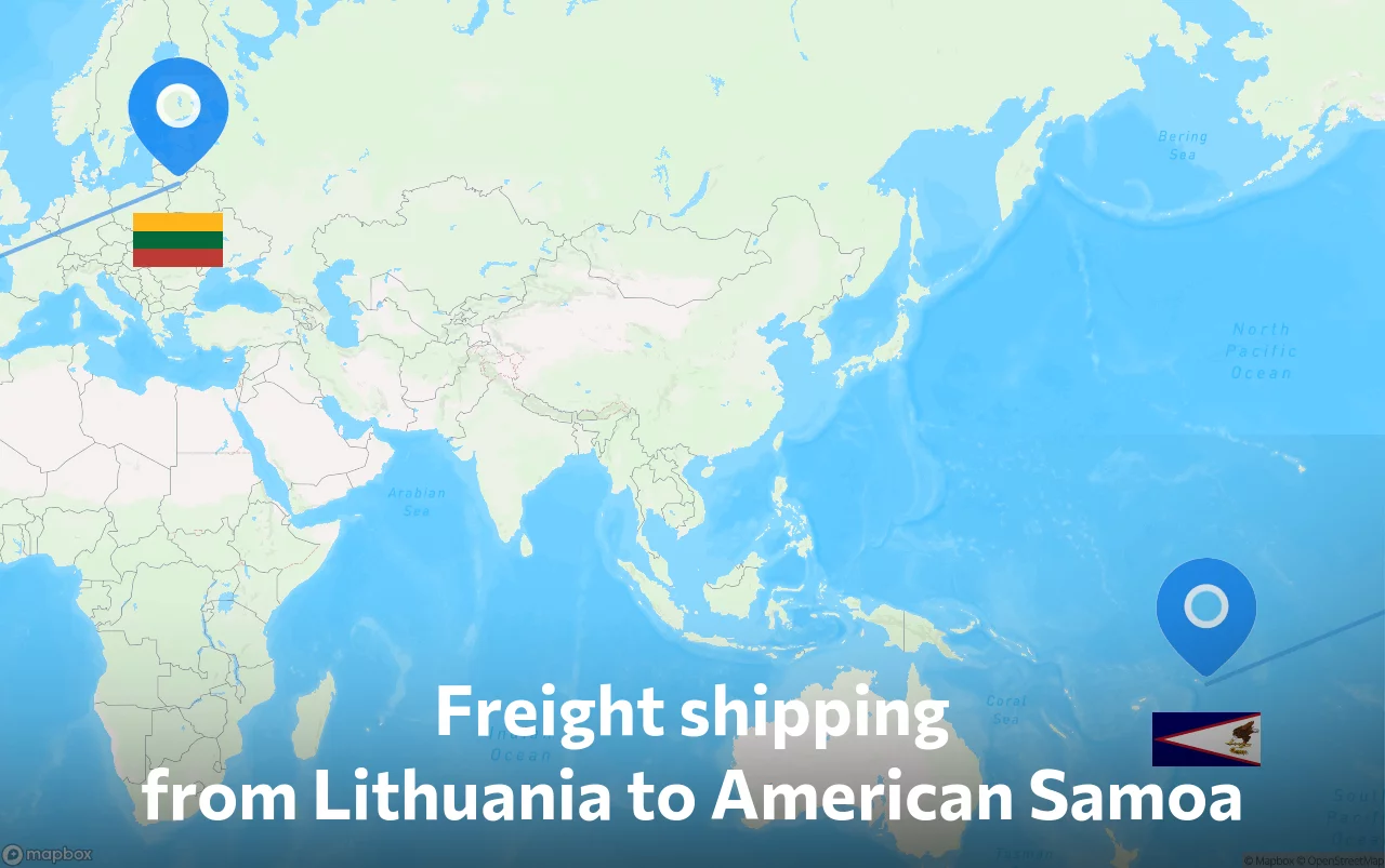 Shipping route from Lithuania to American Samoa