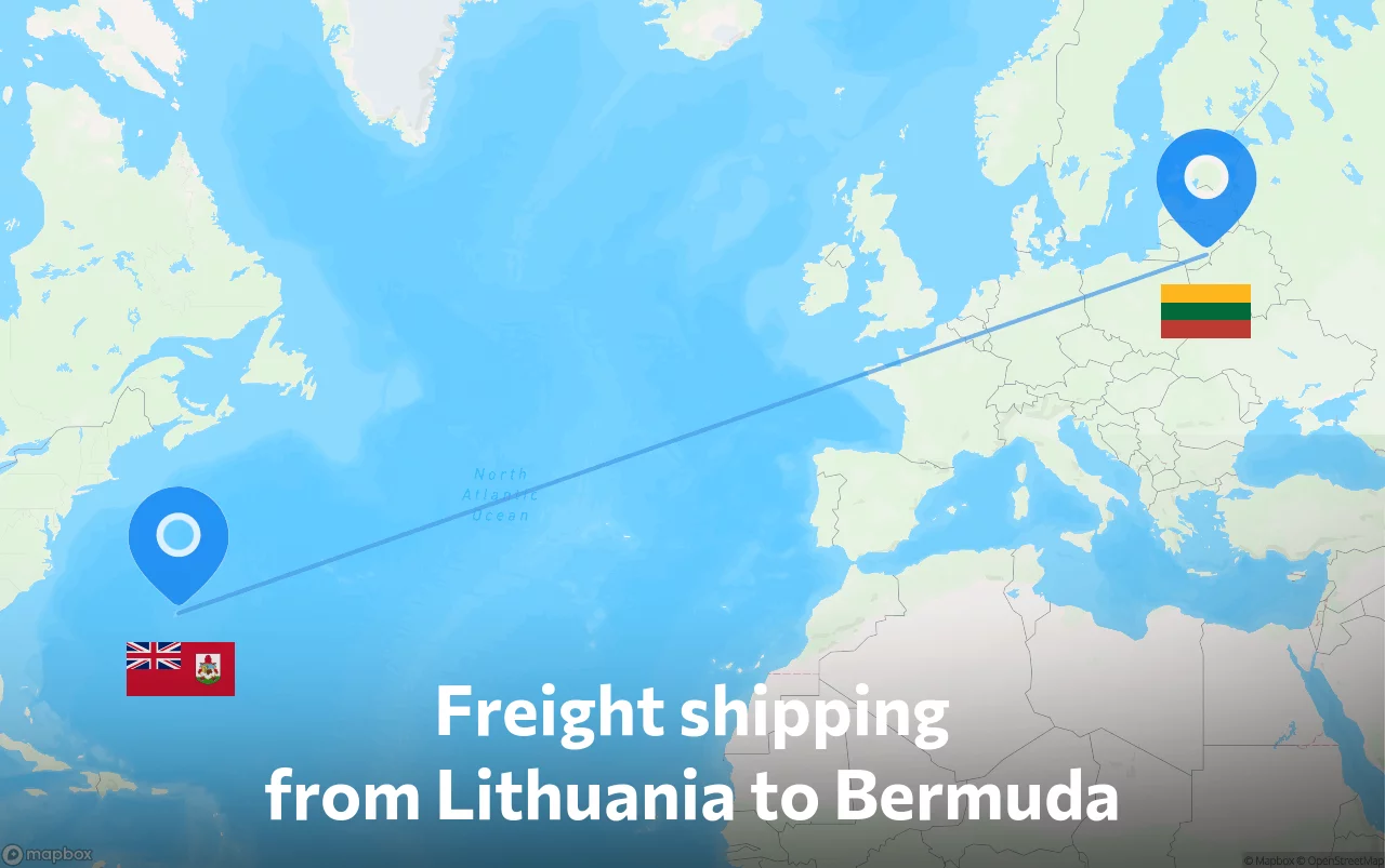 Shipping route from Lithuania to Bermuda