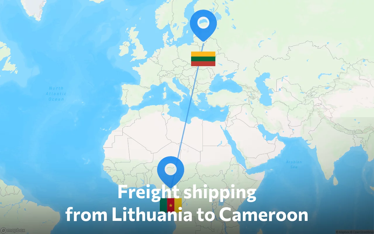 Shipping route from Lithuania to Cameroon