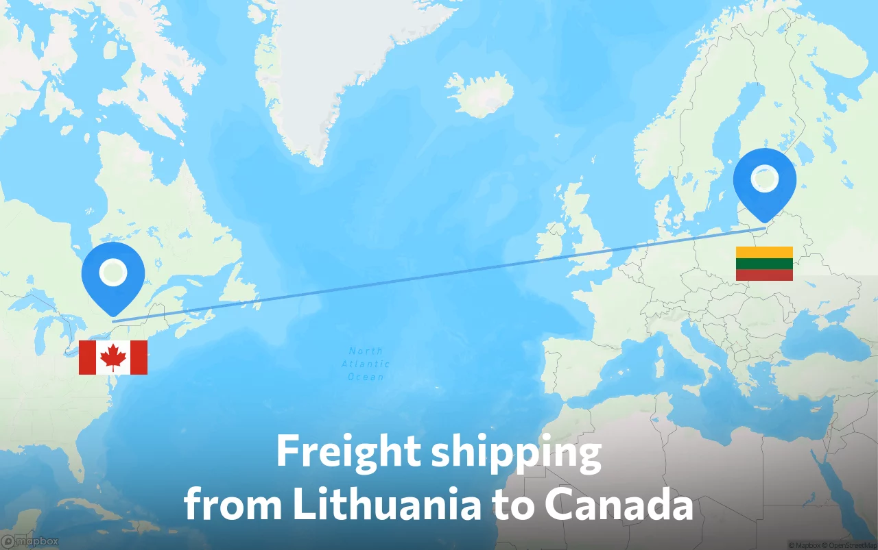 Shipping route from Lithuania to Canada