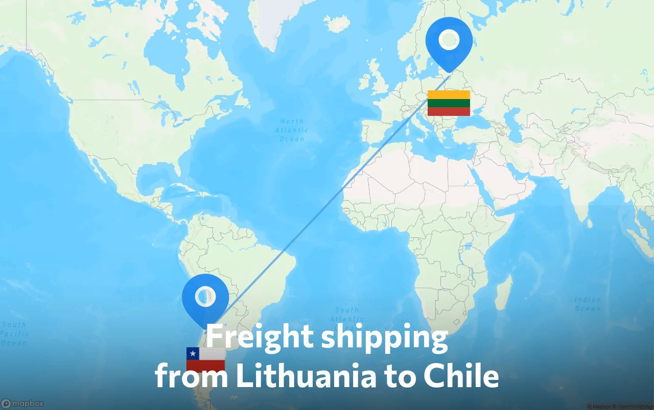 Shipping route from Lithuania to Chile