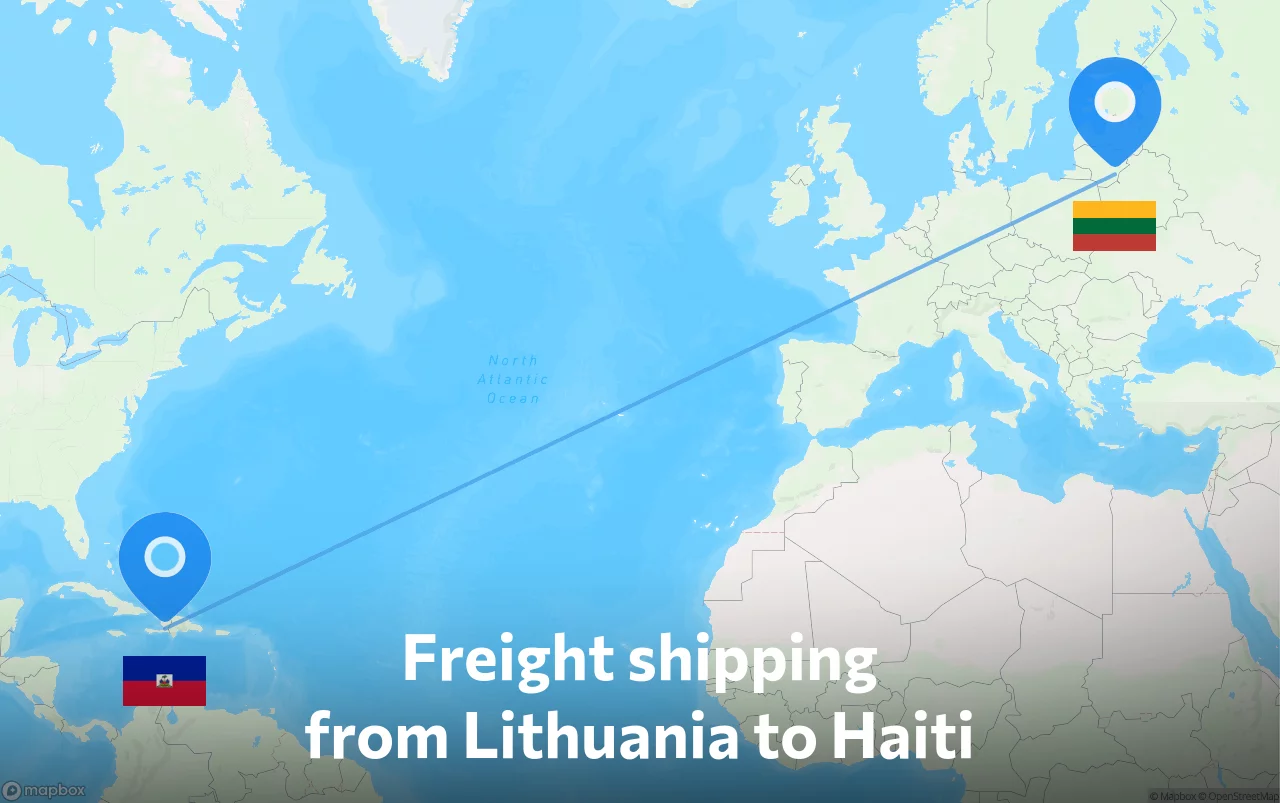 Shipping route from Lithuania to Haiti