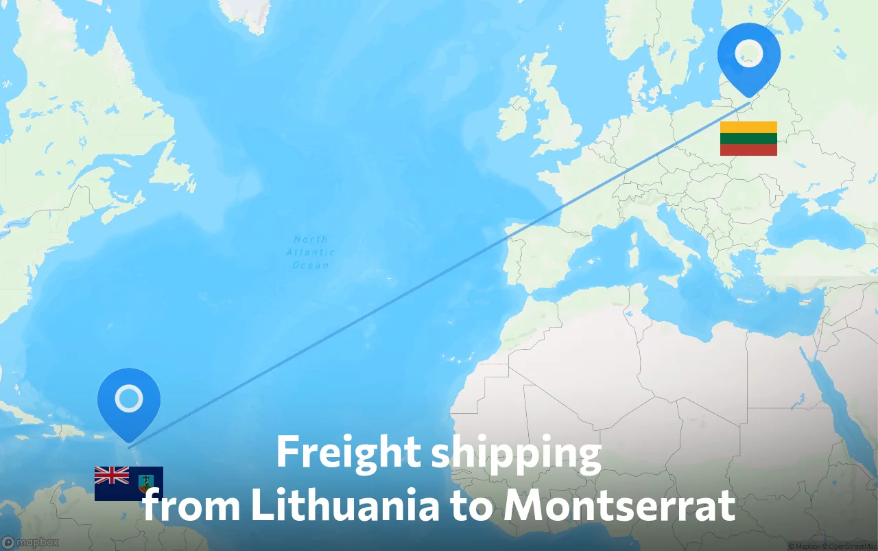 Shipping route from Lithuania to Montserrat