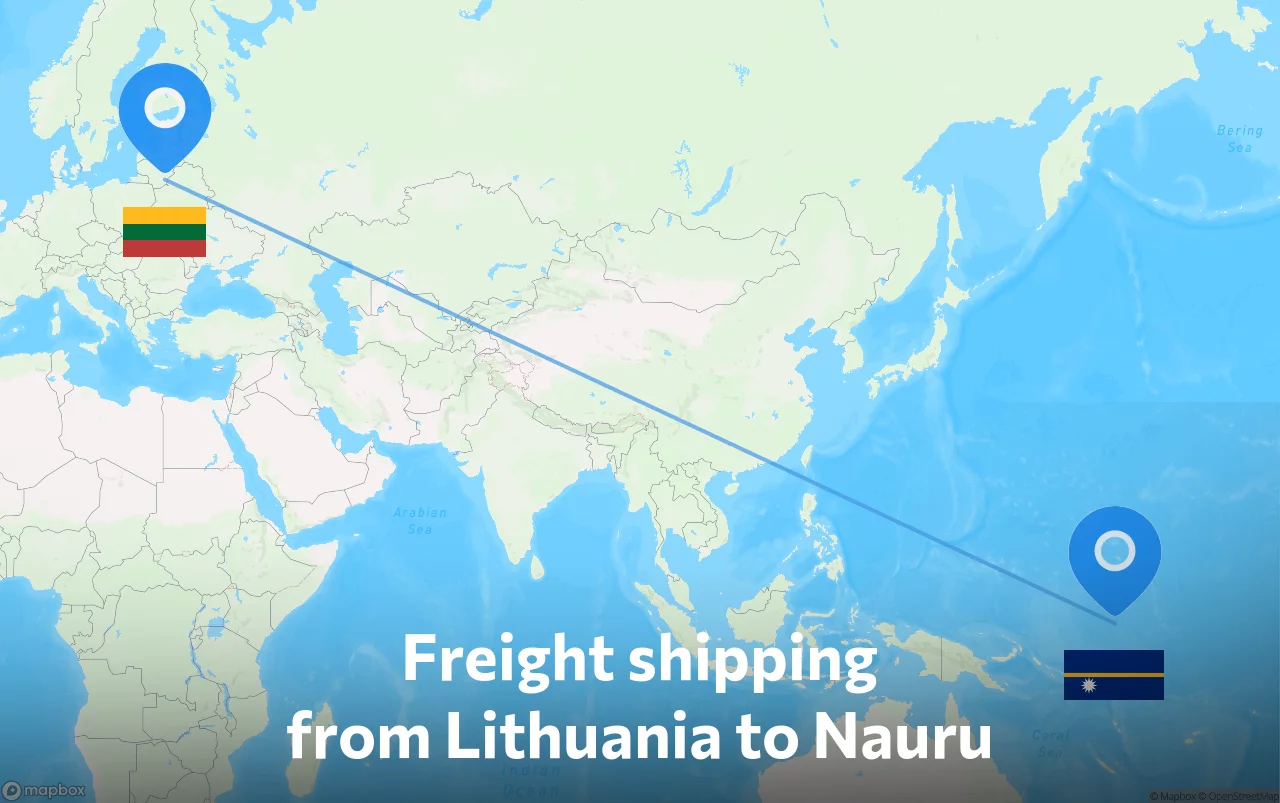 Shipping route from Lithuania to Nauru