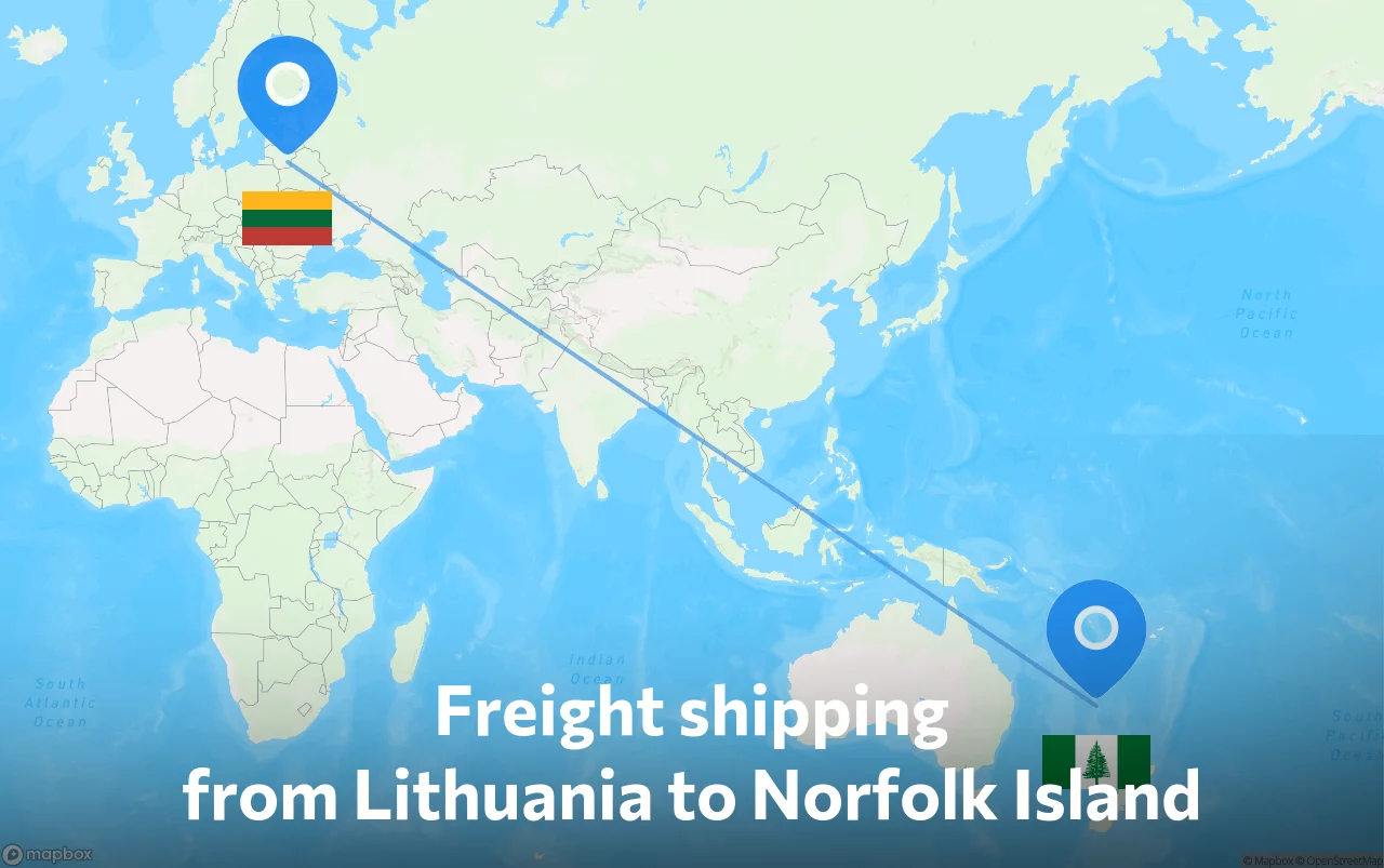 Shipping route from Lithuania to Norfolk Island