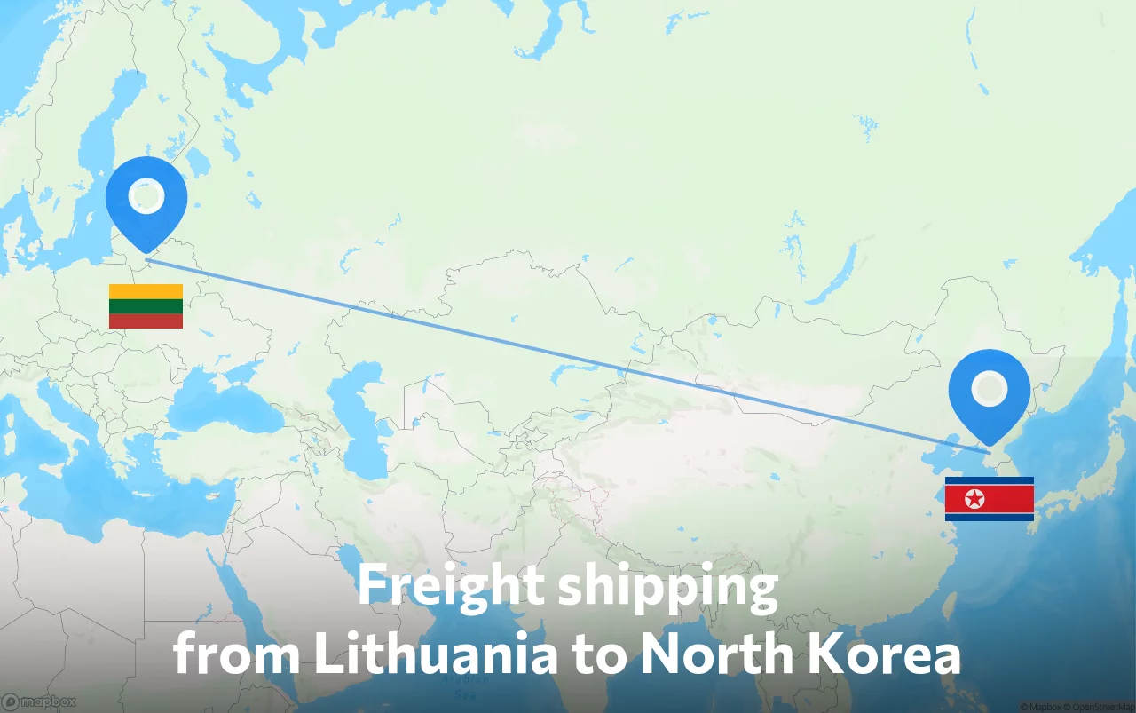 Shipping route from Lithuania to North Korea