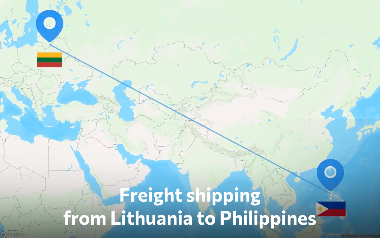 Shipping route from Lithuania to Philippines