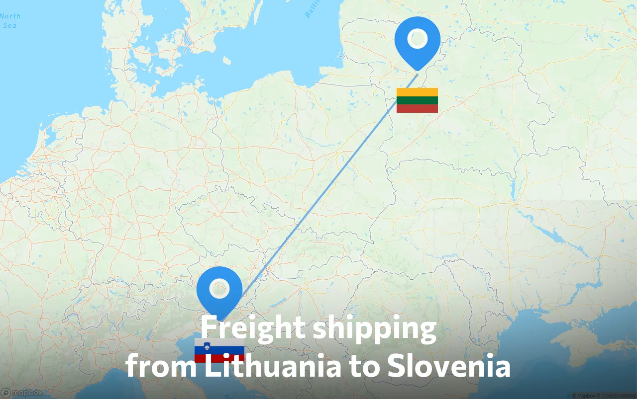 Shipping route from Lithuania to Slovenia