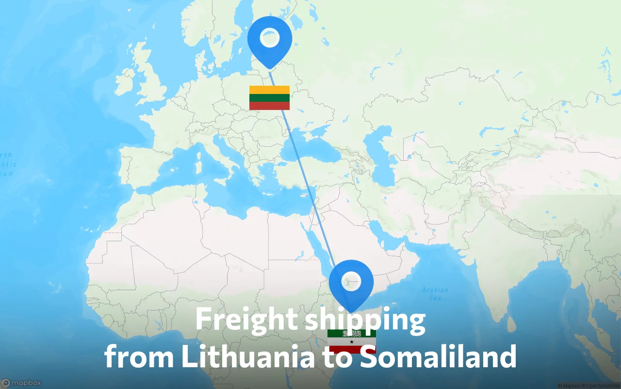 Shipping route from Lithuania to Somaliland