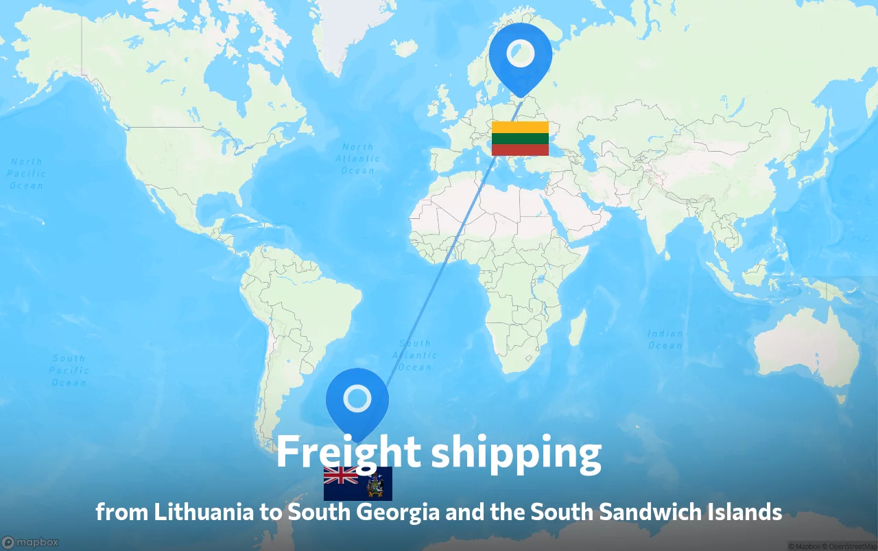 Shipping route from Lithuania to South Georgia and the South Sandwich Islands
