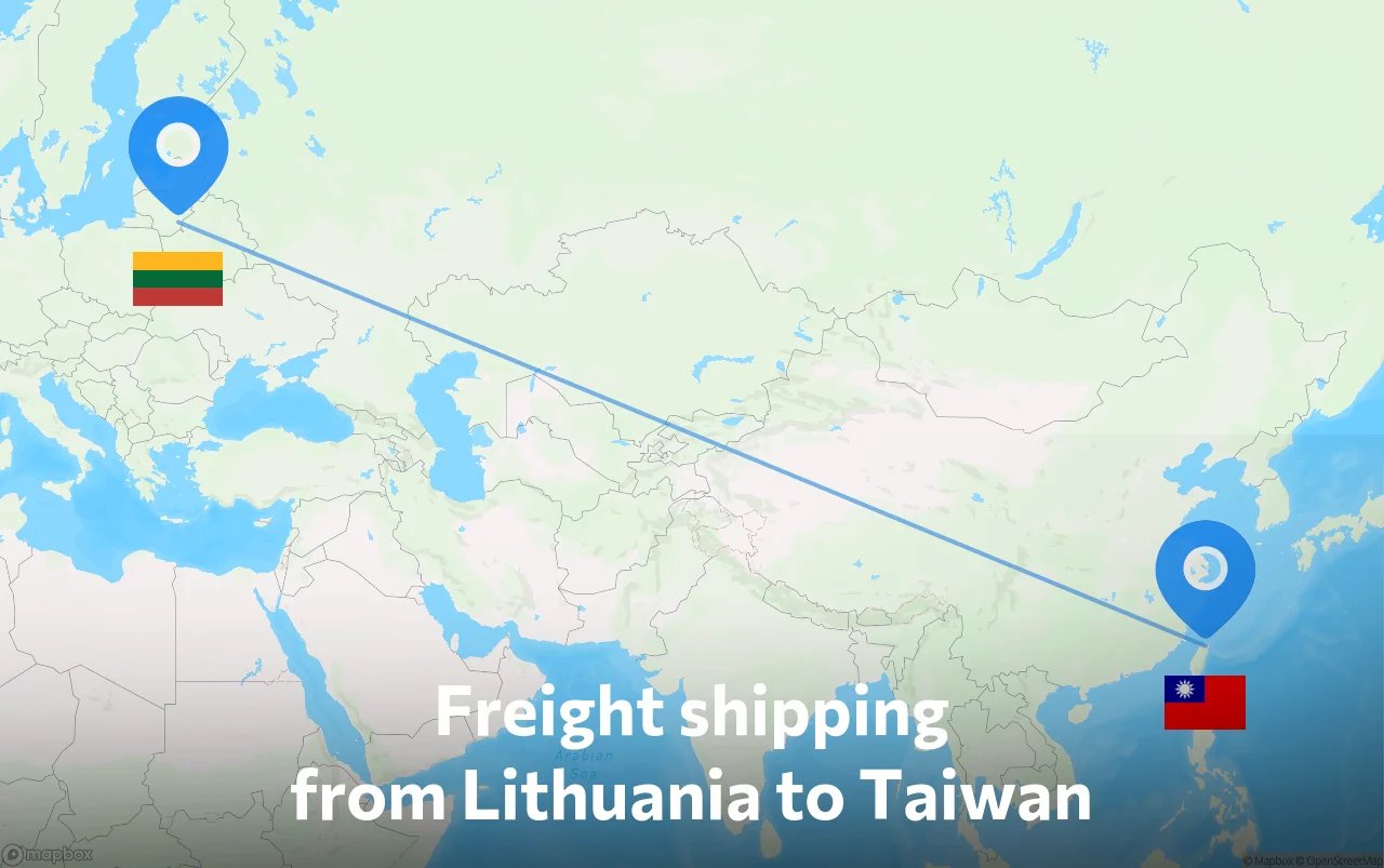 Shipping route from Lithuania to Taiwan