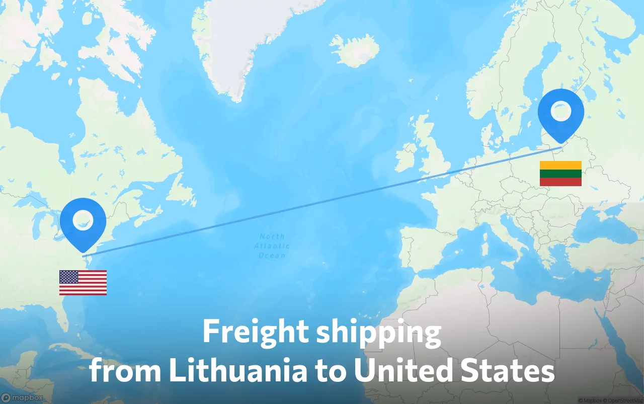 Shipping route from Lithuania to United States