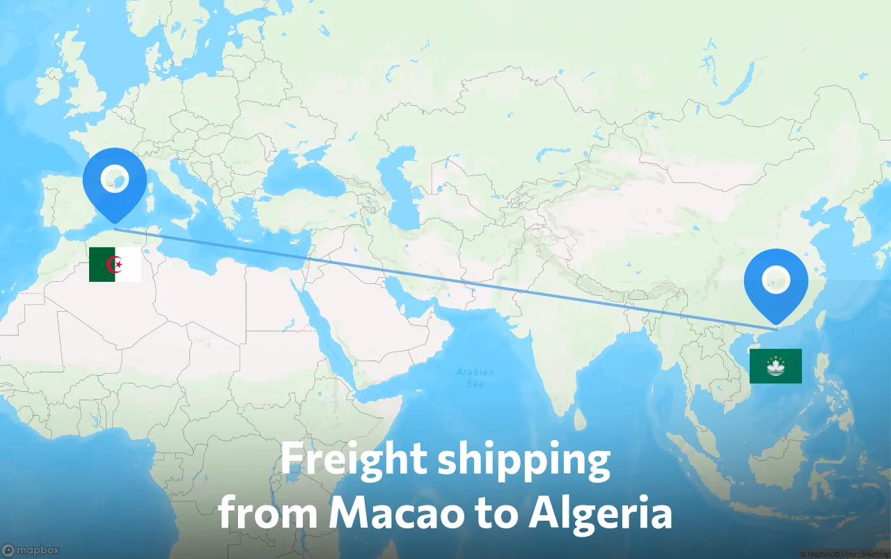 Shipping route from Macao to Algeria