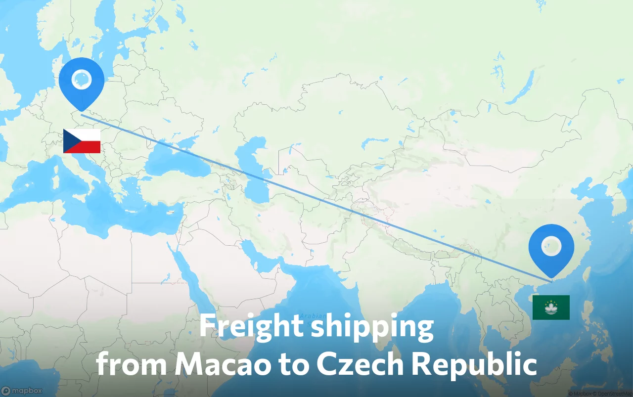 Shipping route from Macao to Czech Republic