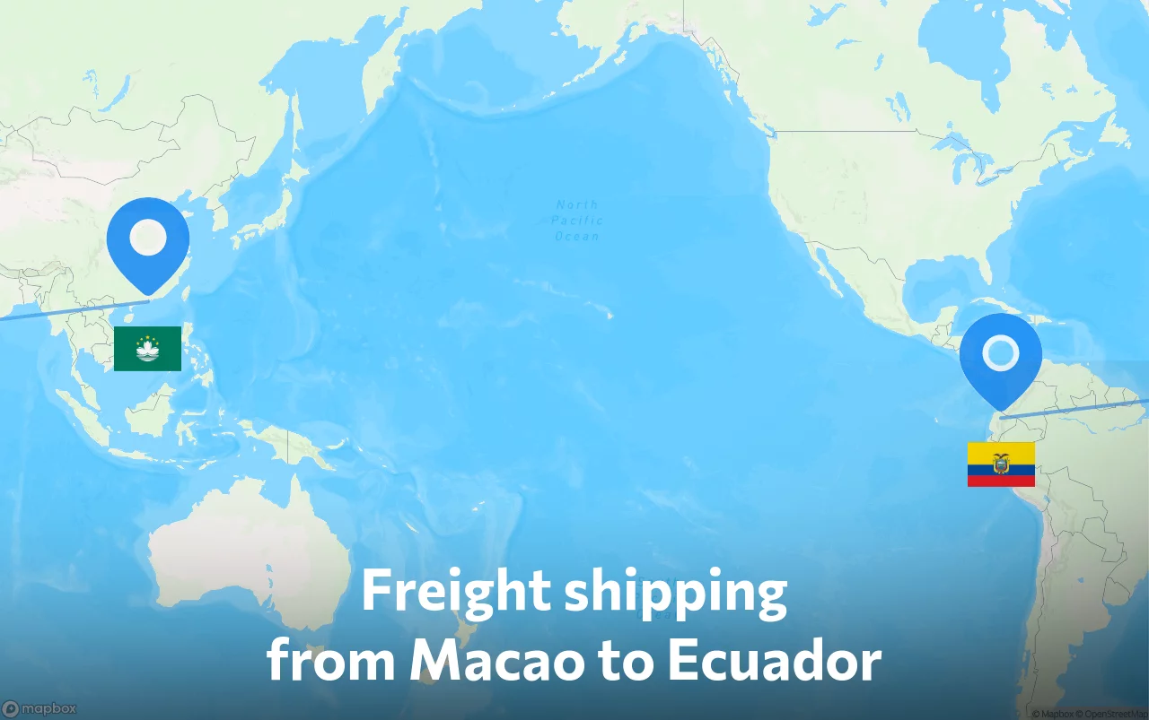 Shipping route from Macao to Ecuador