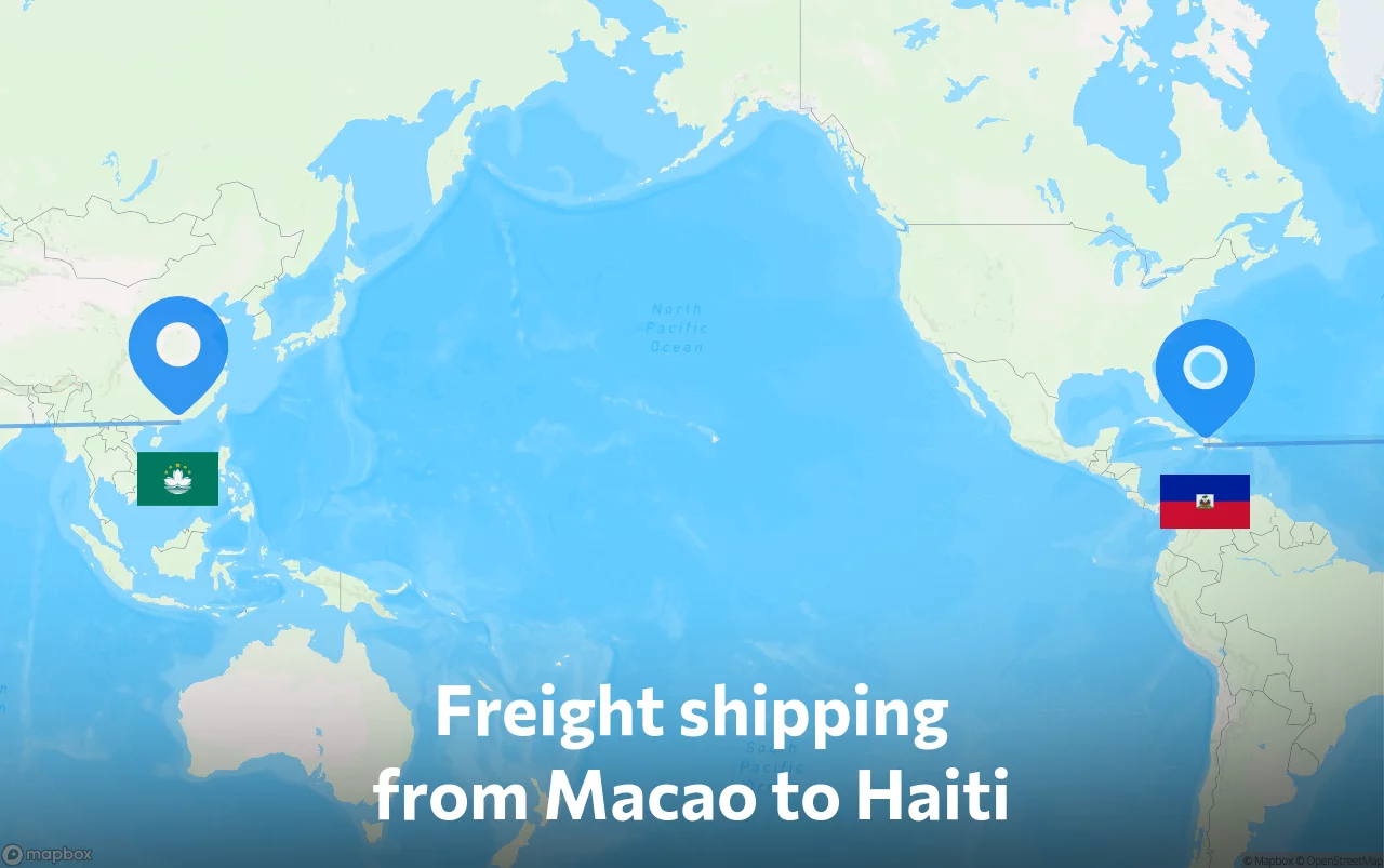Shipping route from Macao to Haiti