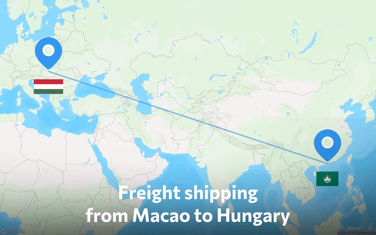 Shipping route from Macao to Hungary