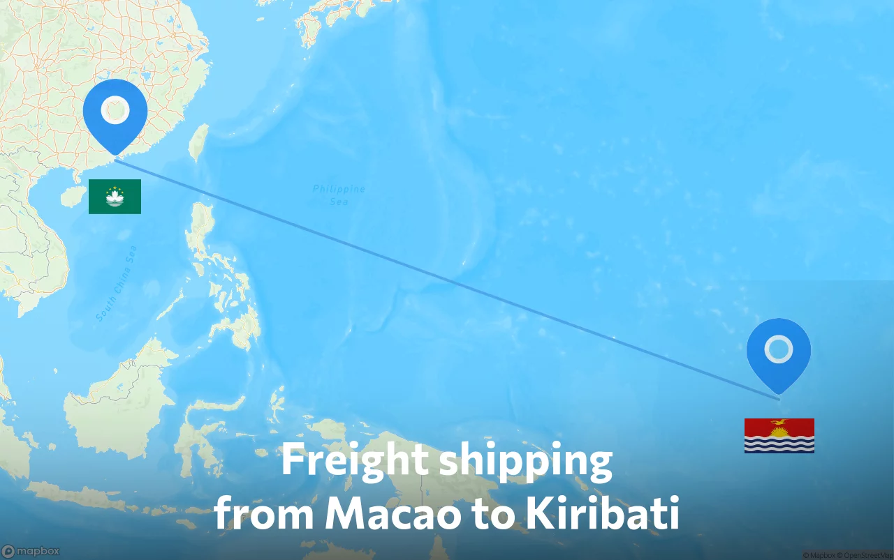 Shipping route from Macao to Kiribati