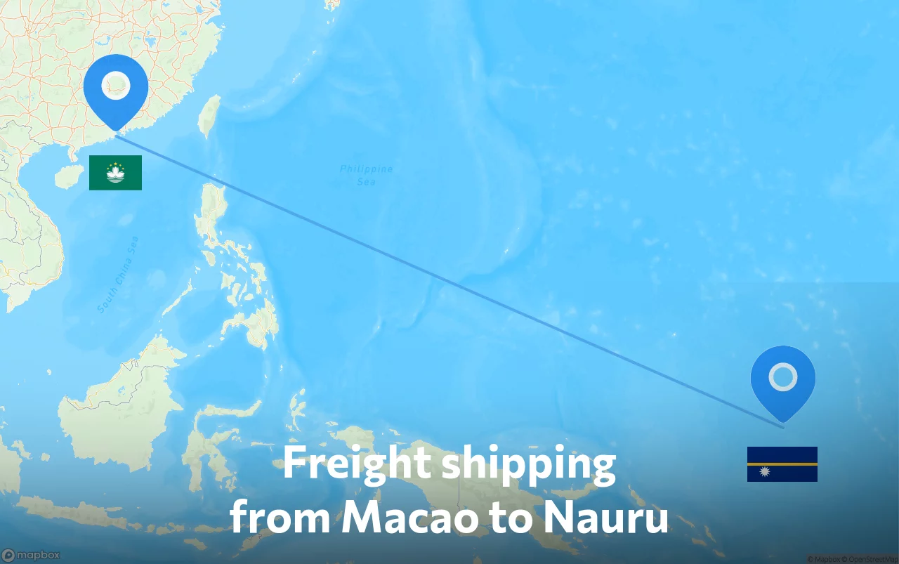 Shipping route from Macao to Nauru