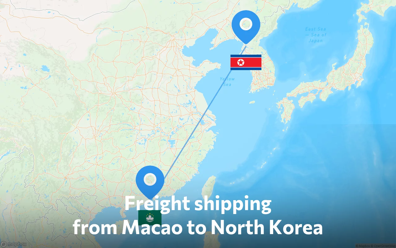 Shipping route from Macao to North Korea