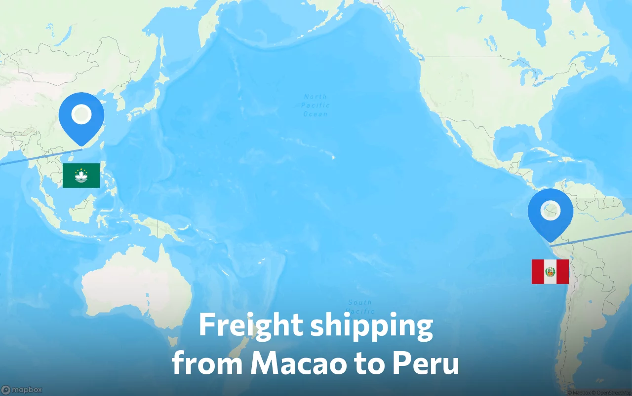 Shipping route from Macao to Peru