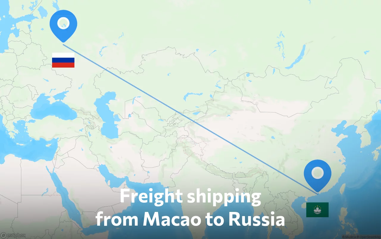 Shipping route from Macao to Russia