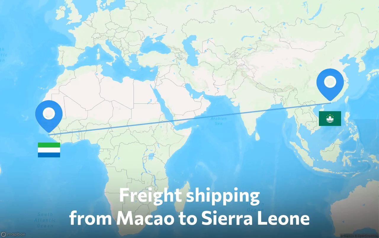 Shipping route from Macao to Sierra Leone