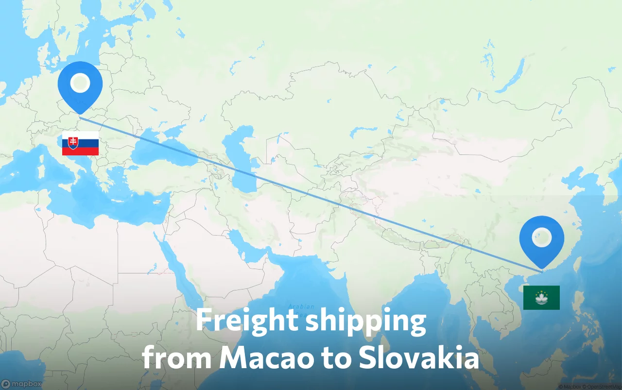 Shipping route from Macao to Slovakia
