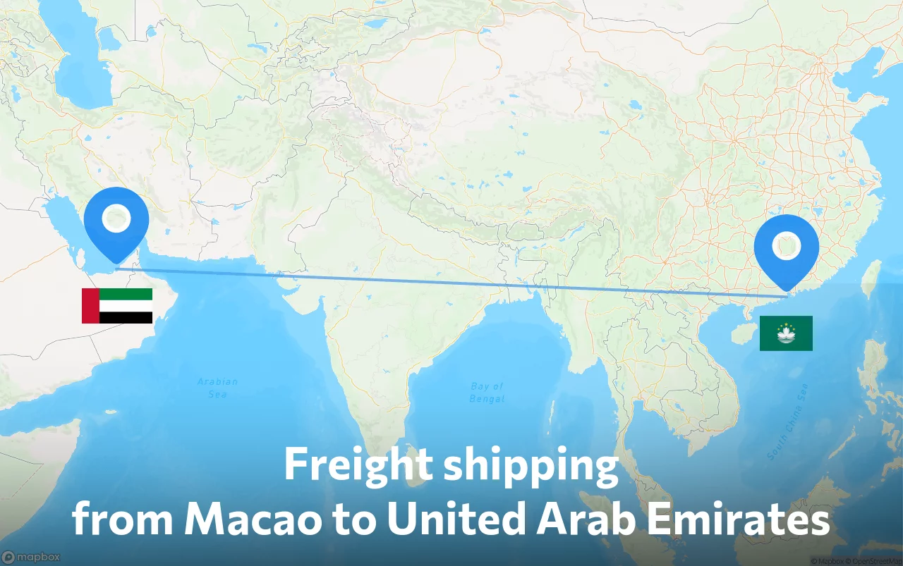 Shipping route from Macao to United Arab Emirates