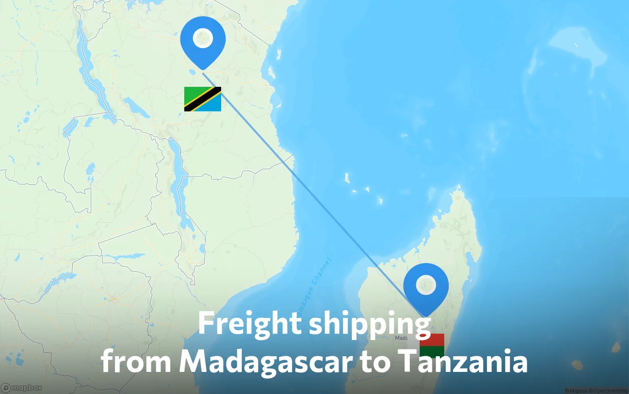 Shipping route from Madagascar to Tanzania