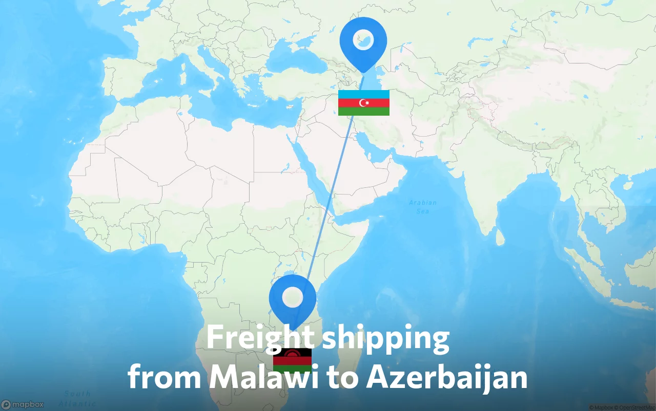 Shipping route from Malawi to Azerbaijan