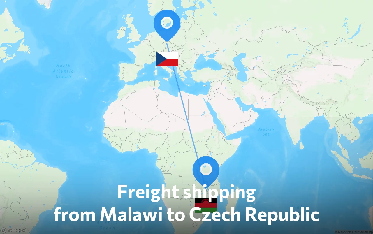 Shipping route from Malawi to Czech Republic