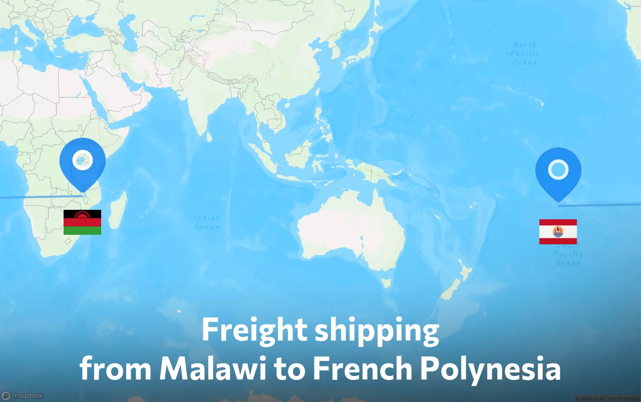 Shipping route from Malawi to French Polynesia
