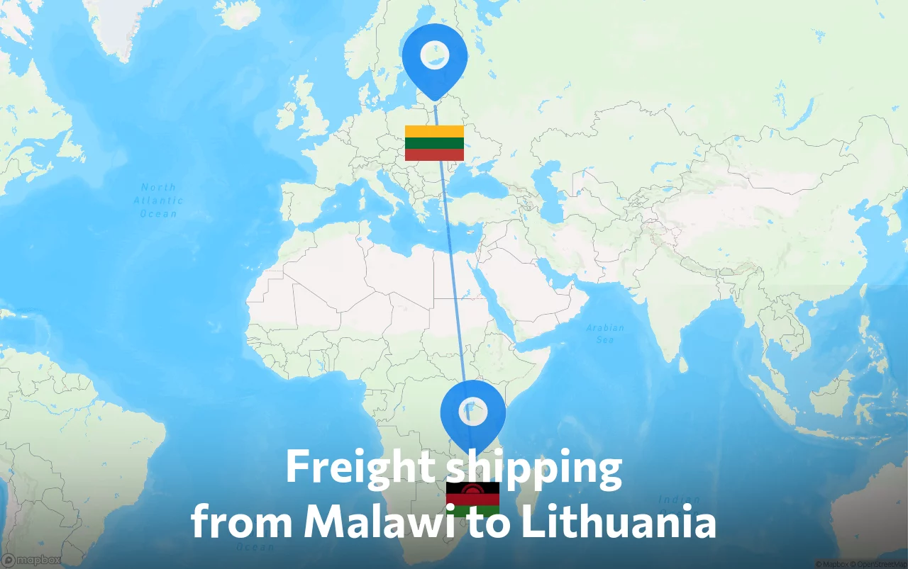 Shipping route from Malawi to Lithuania