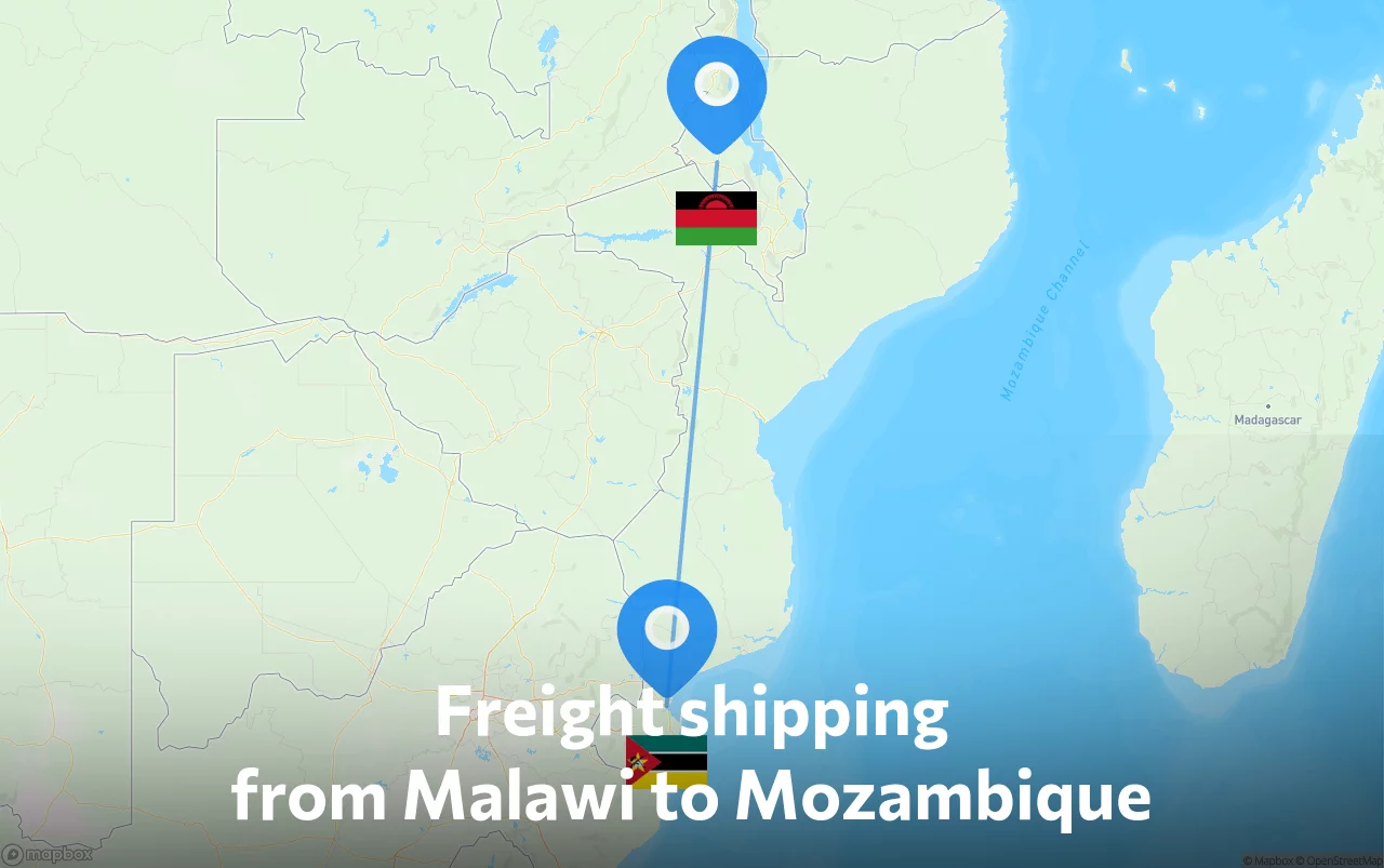 Shipping route from Malawi to Mozambique