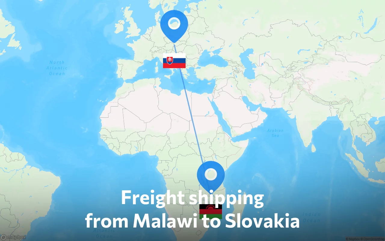 Shipping route from Malawi to Slovakia