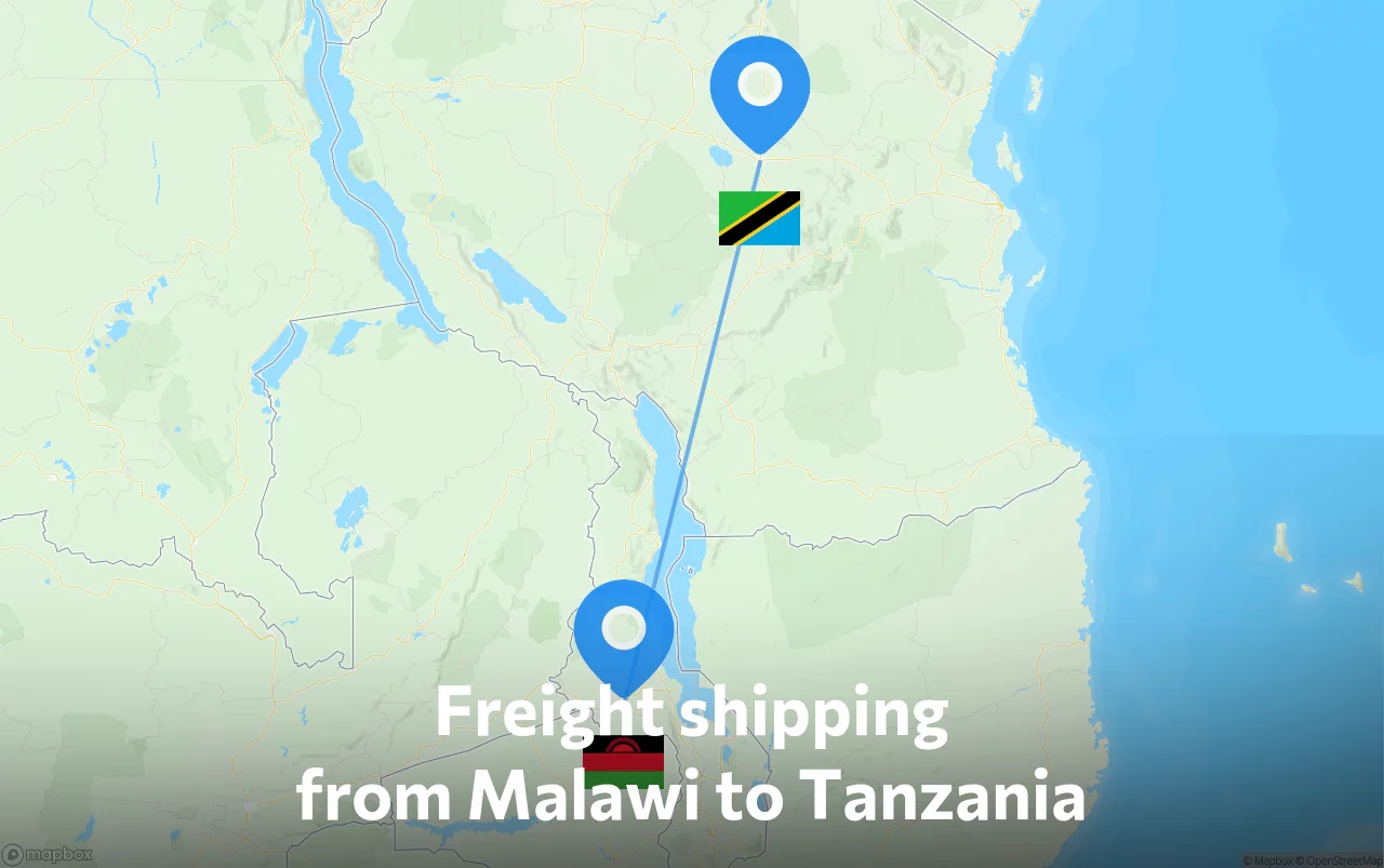 Shipping route from Malawi to Tanzania