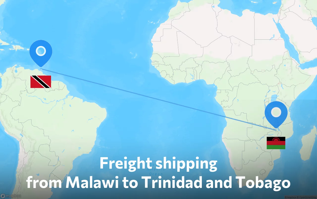 Shipping route from Malawi to Trinidad and Tobago