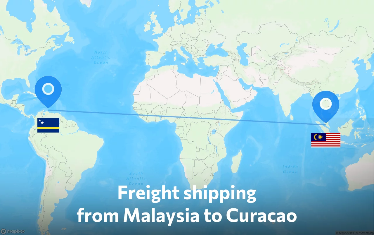 Shipping route from Malaysia to Curacao