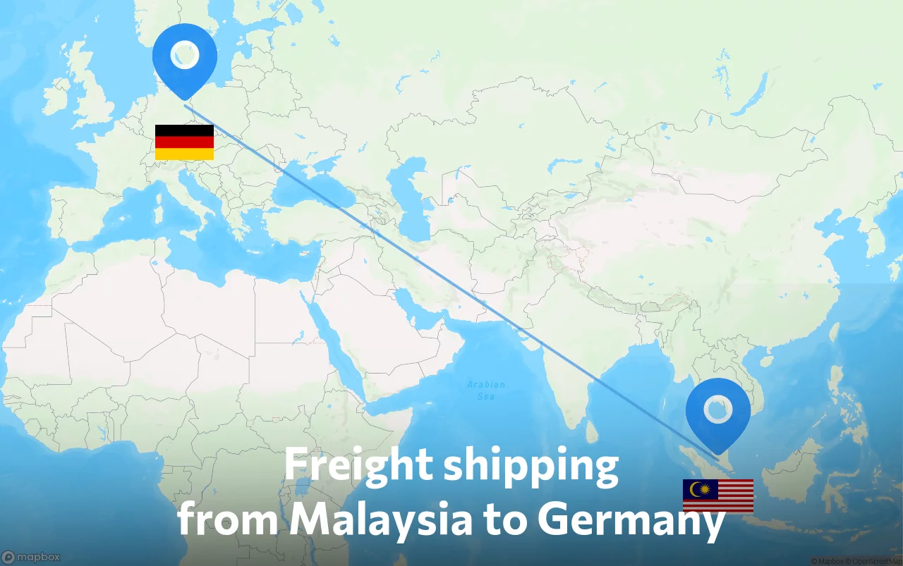 Shipping route from Malaysia to Germany