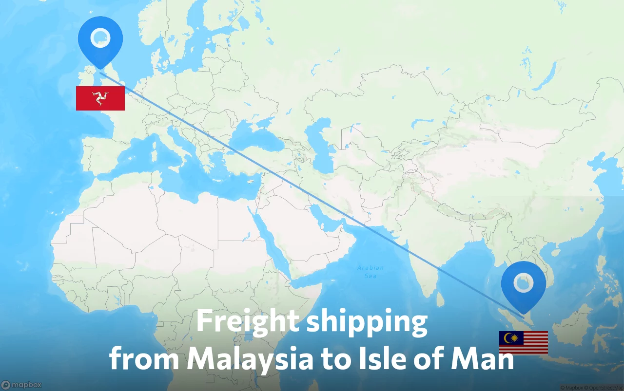 Shipping route from Malaysia to Isle of Man