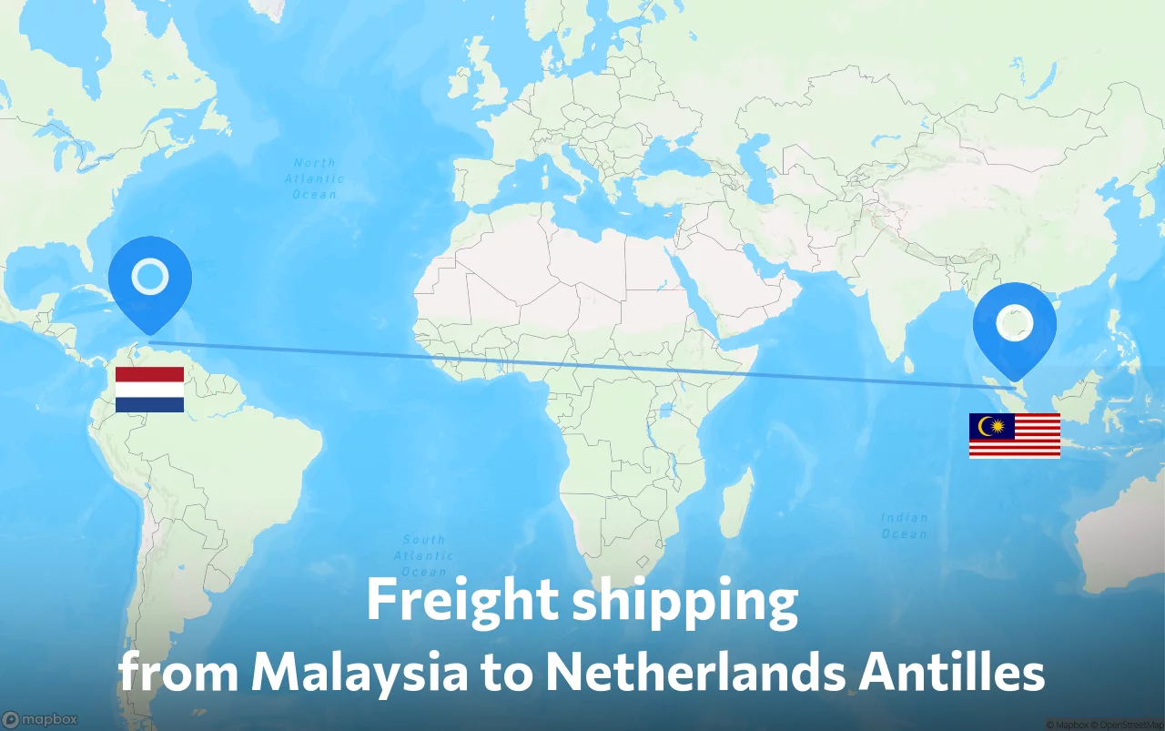 Shipping route from Malaysia to Netherlands Antilles