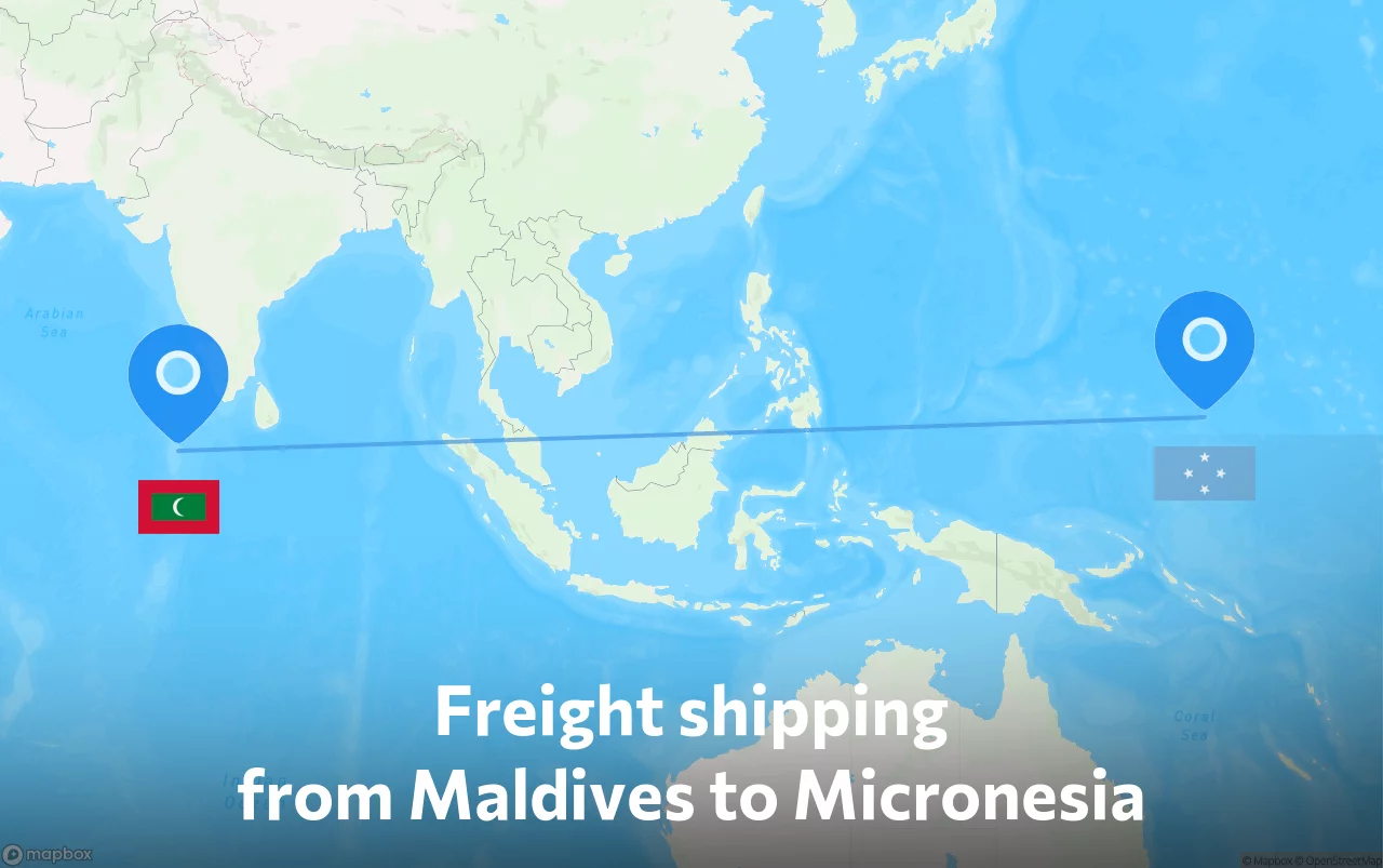Shipping route from Maldives to Micronesia